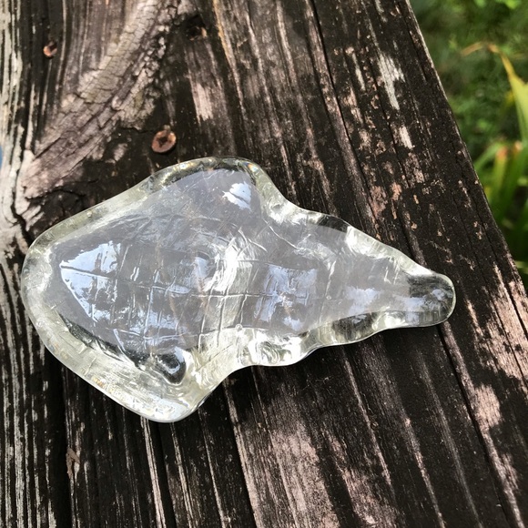 Clear Art Glass Recycled Glass Shell Seashell Nautical Paperweight - Picture 4 of 10